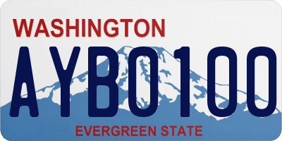 WA license plate AYB0100