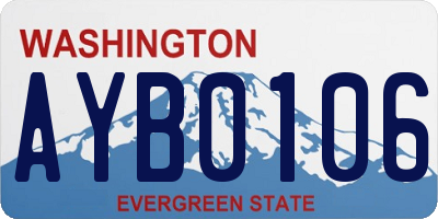 WA license plate AYB0106