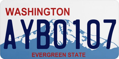 WA license plate AYB0107