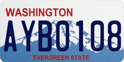WA license plate AYB0108