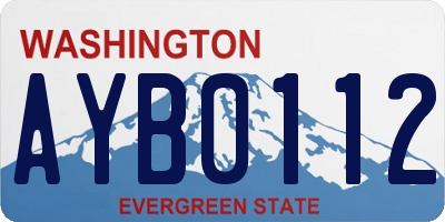 WA license plate AYB0112