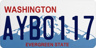 WA license plate AYB0117