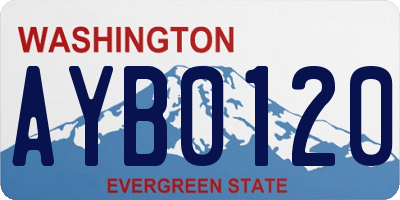 WA license plate AYB0120