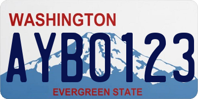 WA license plate AYB0123