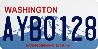 WA license plate AYB0128