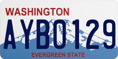 WA license plate AYB0129