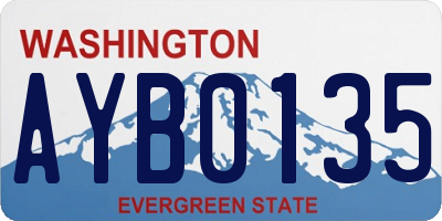 WA license plate AYB0135