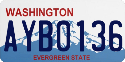 WA license plate AYB0136