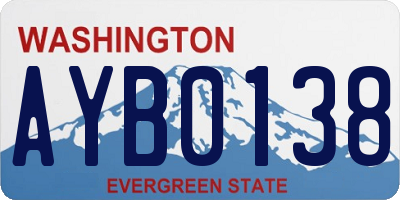 WA license plate AYB0138