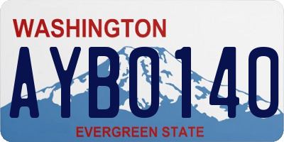WA license plate AYB0140