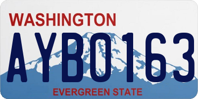 WA license plate AYB0163