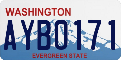 WA license plate AYB0171
