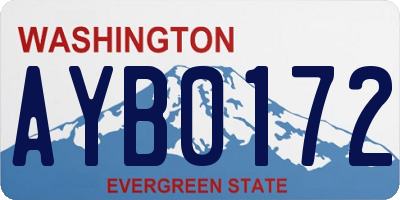 WA license plate AYB0172