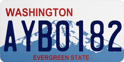 WA license plate AYB0182