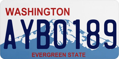 WA license plate AYB0189