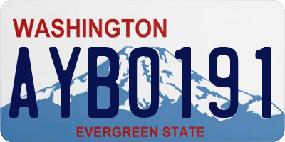 WA license plate AYB0191