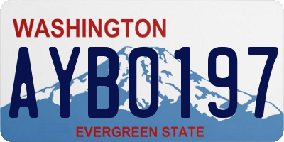 WA license plate AYB0197