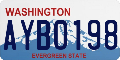 WA license plate AYB0198