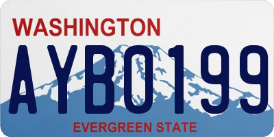 WA license plate AYB0199