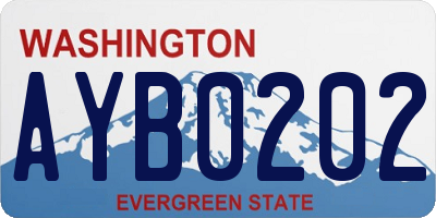 WA license plate AYB0202