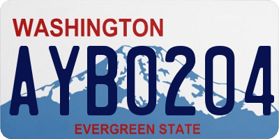 WA license plate AYB0204