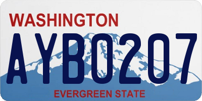WA license plate AYB0207