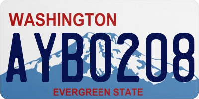 WA license plate AYB0208