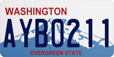 WA license plate AYB0211