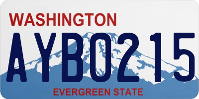 WA license plate AYB0215