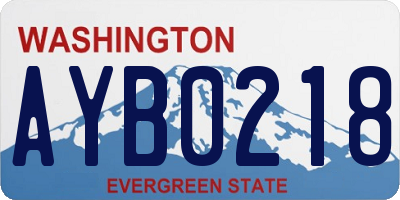 WA license plate AYB0218