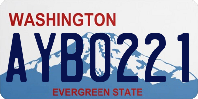 WA license plate AYB0221