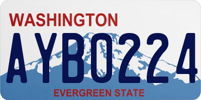 WA license plate AYB0224