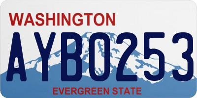WA license plate AYB0253