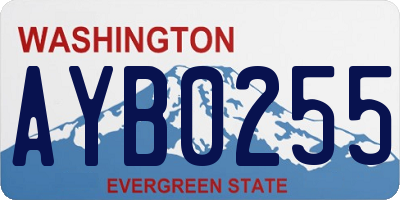WA license plate AYB0255