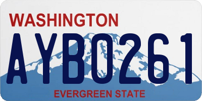 WA license plate AYB0261