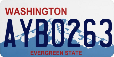 WA license plate AYB0263