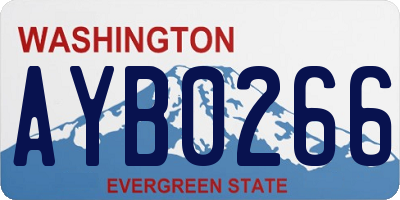 WA license plate AYB0266