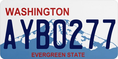 WA license plate AYB0277