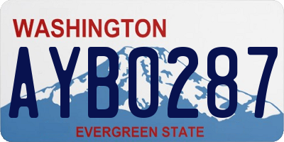 WA license plate AYB0287