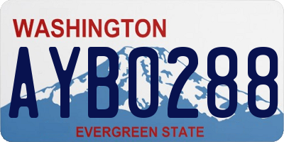 WA license plate AYB0288