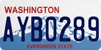 WA license plate AYB0289