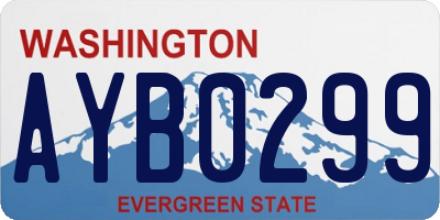 WA license plate AYB0299