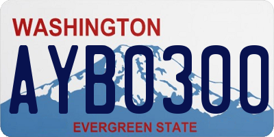 WA license plate AYB0300