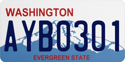 WA license plate AYB0301