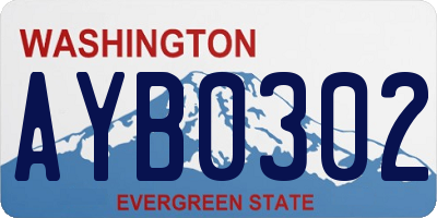 WA license plate AYB0302
