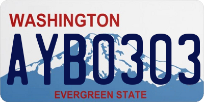 WA license plate AYB0303