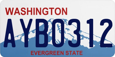 WA license plate AYB0312