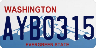 WA license plate AYB0315