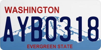 WA license plate AYB0318