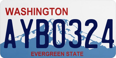 WA license plate AYB0324